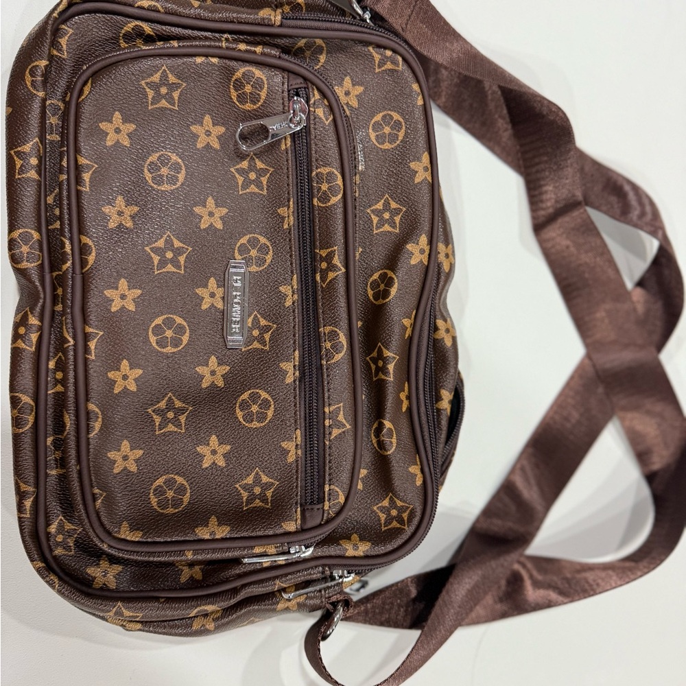 Stylish Brown Patterned Messenger Bag